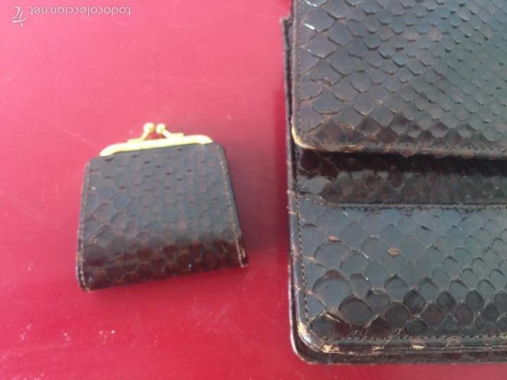 Vintage: BOLSO Y MONEDERO DE PIEL DE COCODRILO. - Foto 4