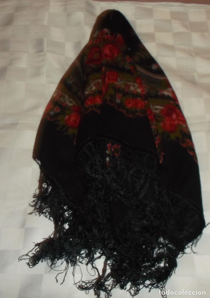 Vintage: pa&ntilde;uelo frances de kashmir terminado con flecos - Foto 1