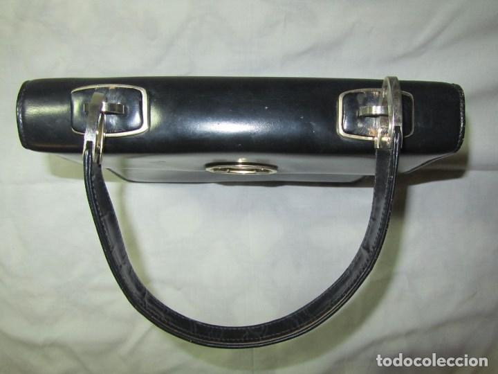 Vintage: Antiguo bolso de cuero negro - Foto 7