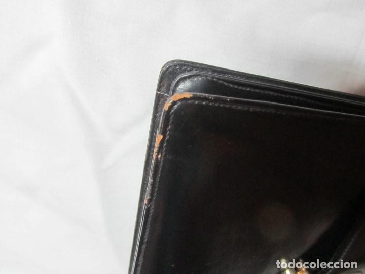 Vintage: Antiguo bolso de cuero negro - Foto 9