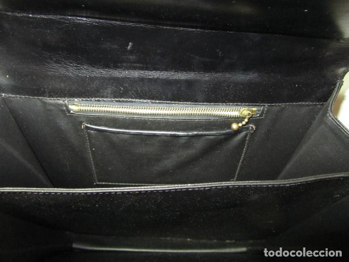 Vintage: Antiguo bolso de cuero negro - Foto 14