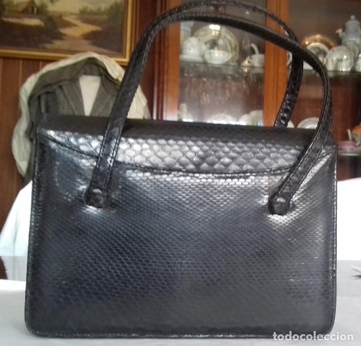 Vintage: ANTIGUO BOLSO DE PIEL. NEGRO. - Foto 4