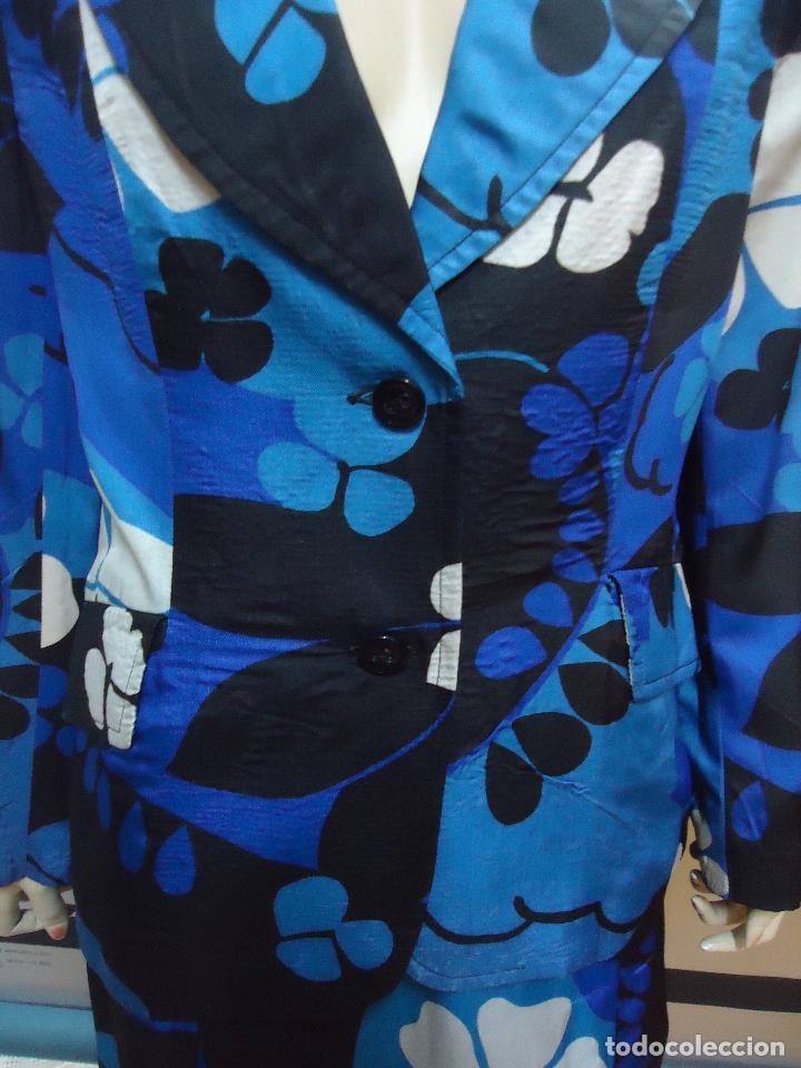 Vintage: TRAJE SEDA A&Ntilde;OS 70 ESTAMPADO - Foto 2