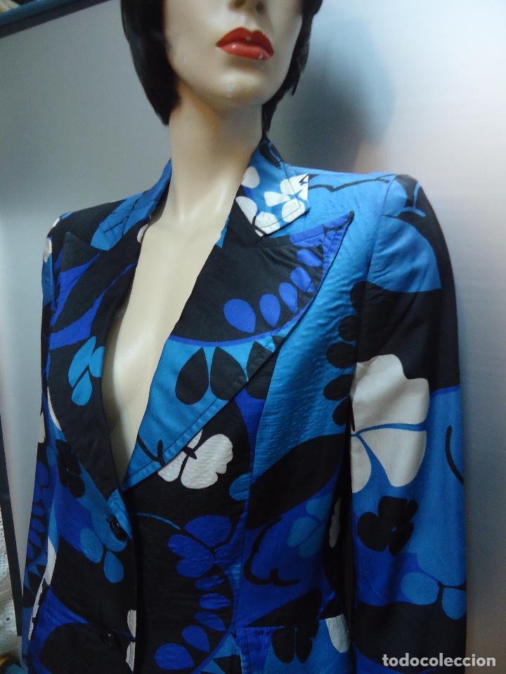 Vintage: TRAJE SEDA A&Ntilde;OS 70 ESTAMPADO - Foto 3