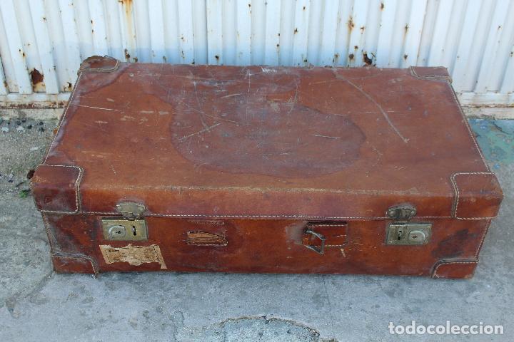 Vintage: maleta de piel antigua - Foto 1