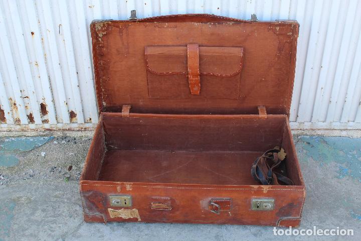 Vintage: maleta de piel antigua - Foto 6