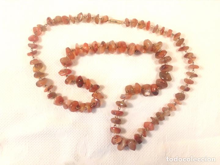 Vintage: COLLAR DE CORNALINA ( &Aacute;GATA - CALCEDONIA ) CON CIERRE DE ROSCA. - Foto 1