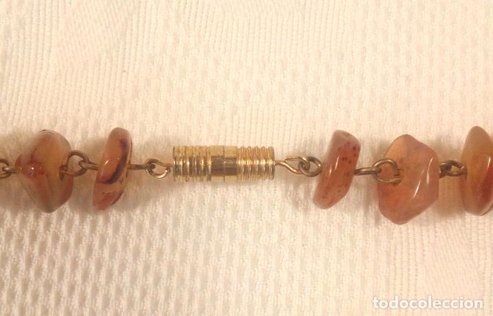 Vintage: COLLAR DE CORNALINA ( &Aacute;GATA - CALCEDONIA ) CON CIERRE DE ROSCA. - Foto 2