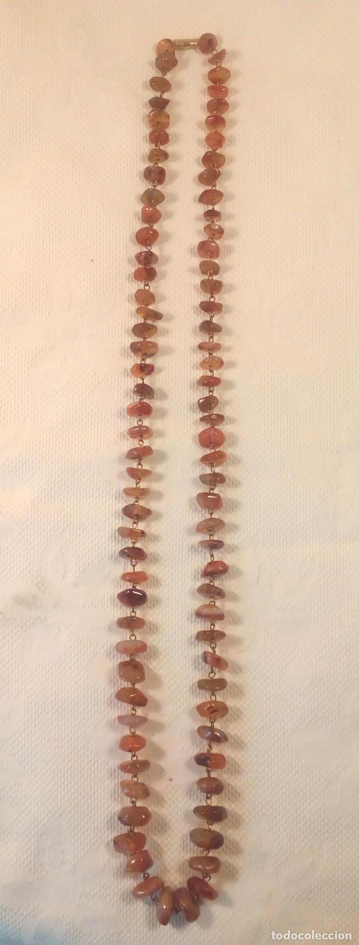 Vintage: COLLAR DE CORNALINA ( &Aacute;GATA - CALCEDONIA ) CON CIERRE DE ROSCA. - Foto 3