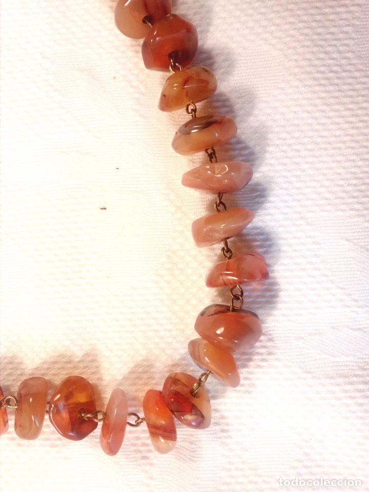 Vintage: COLLAR DE CORNALINA ( &Aacute;GATA - CALCEDONIA ) CON CIERRE DE ROSCA. - Foto 4