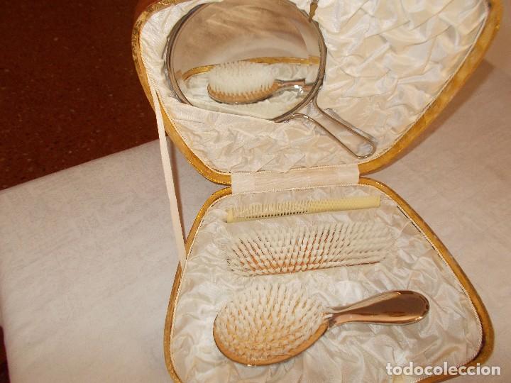 Vintage: JUEGO DE TOCADOR DE ALPACA BLANCA - Foto 2