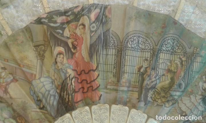 Vintage: Abanico 32 cm folklore espa&ntilde;ol - Foto 1