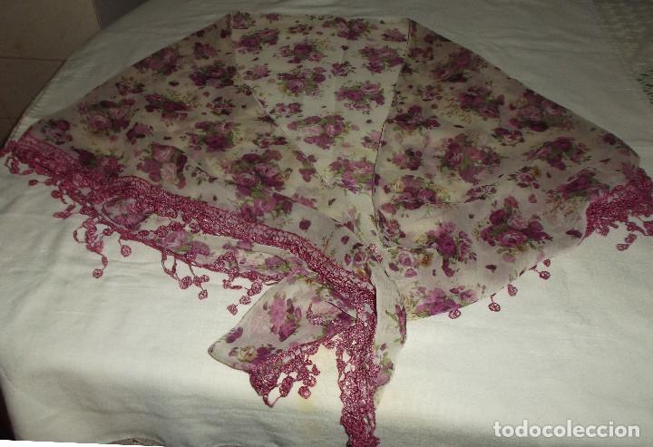 Vintage: pa&ntilde;uelo triangulo de poliester - Foto 1