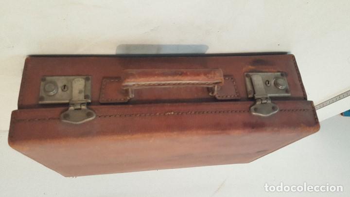 Vintage: MALETA CUERO ANTIGUA - Foto 10