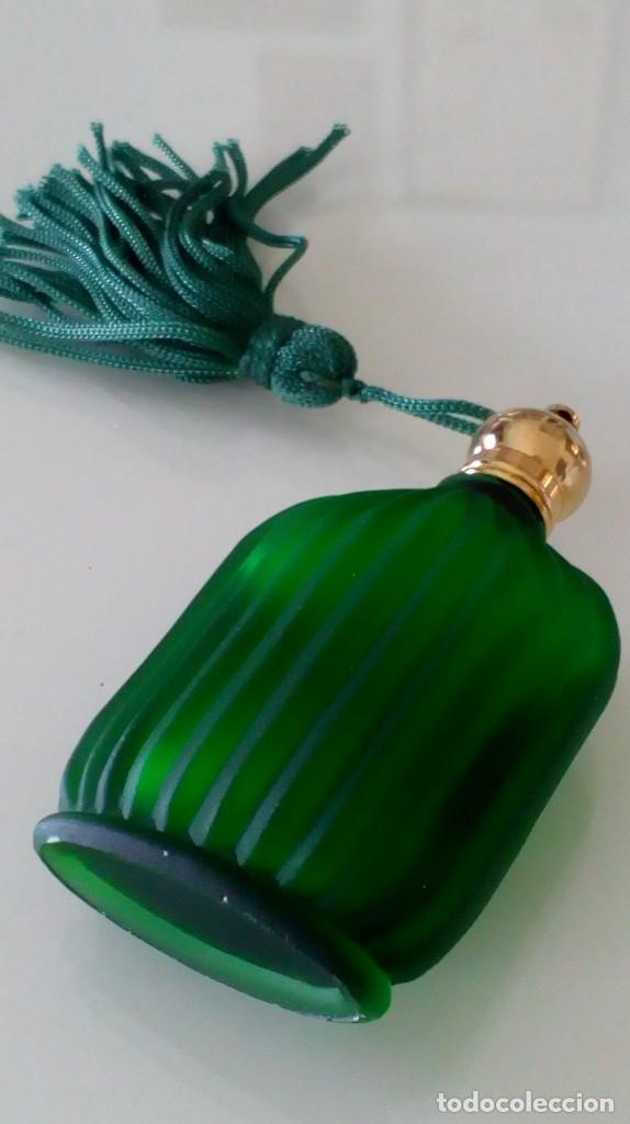 Vintage: Perfumero de bolso de cristal verde - Foto 2