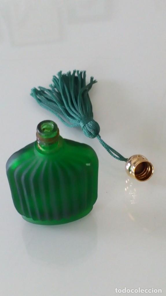 Vintage: Perfumero de bolso de cristal verde - Foto 4