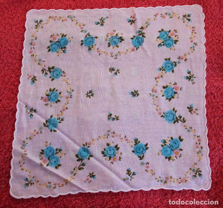Vintage: PA&Ntilde;UELO DE ALGODON CON FLORES-A&ntilde;os 70 - Foto 4