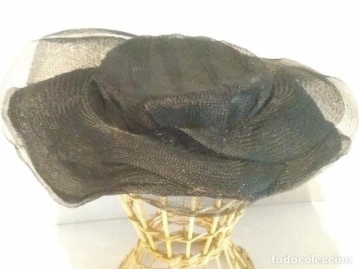 Vintage: Antiguo sombrero de nylon negro - Foto 4