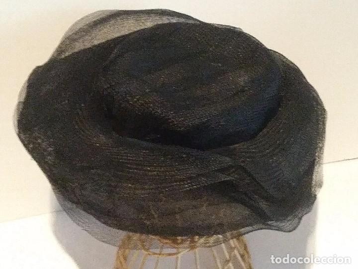 Vintage: Antiguo sombrero de nylon negro - Foto 5