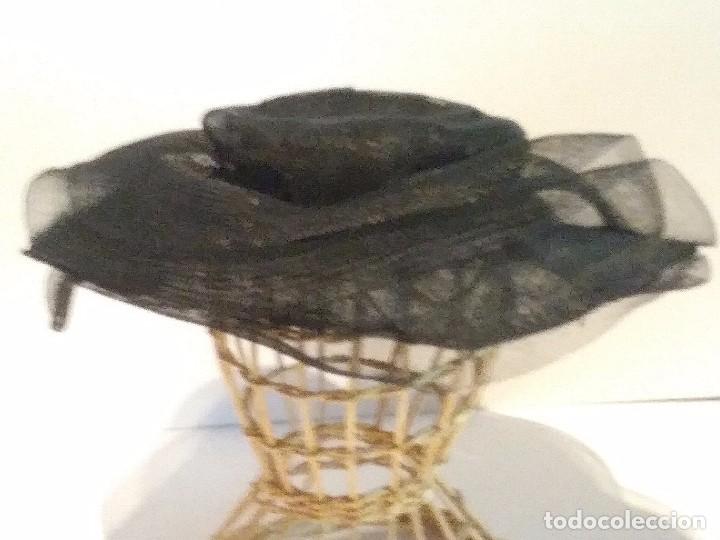Vintage: Antiguo sombrero de nylon negro - Foto 7