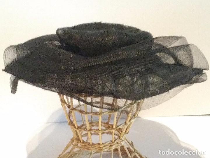 Vintage: Antiguo sombrero de nylon negro - Foto 8
