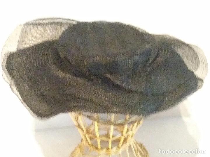 Vintage: Antiguo sombrero de nylon negro - Foto 13