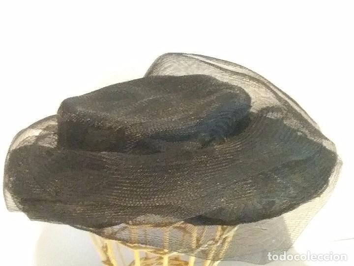 Vintage: Antiguo sombrero de nylon negro - Foto 16