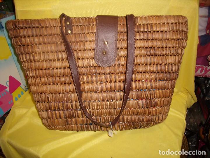 bolso capazo mimbre t, años 70, nuevo sin usar. - Comprar Complementos  vintage en todocoleccion - 99546675