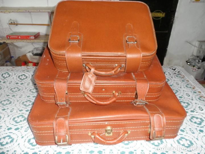 Vintage: Juego de 3 Maletas Tauro espa&ntilde;olas. - Foto 2