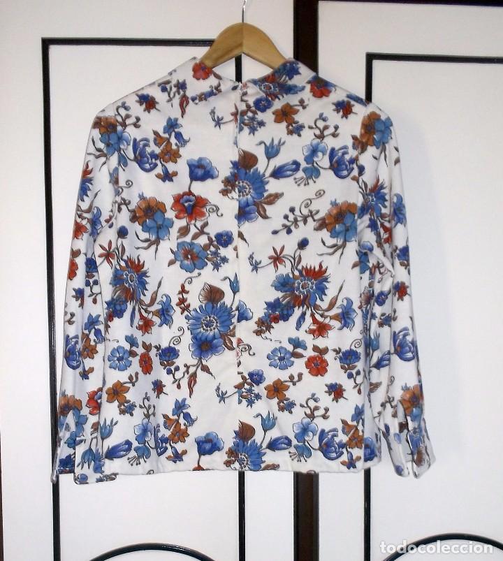 Vintage: CAMISA ESTAMPADA DE SE&Ntilde;ORA-A&Ntilde;OS 70 - Foto 4