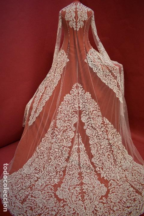 Vintage: Espectacular abrigo / velo de novia en encaje de Granada con tramaje simil encaje de Bruselas - Foto 22 - 103728727