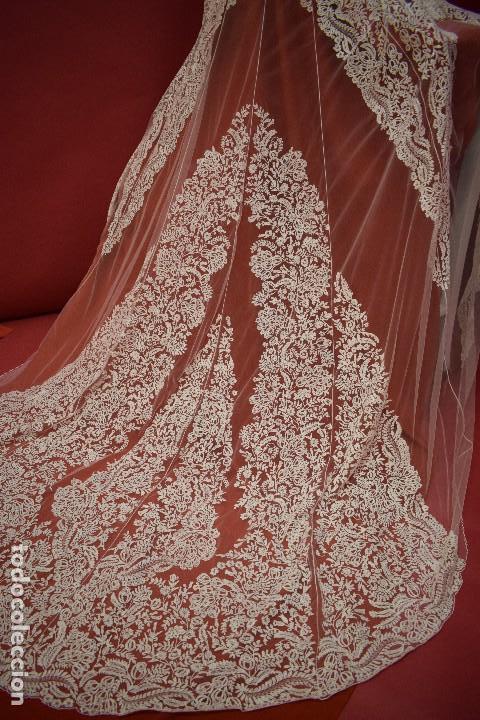 Vintage: Espectacular abrigo / velo de novia en encaje de Granada con tramaje simil encaje de Bruselas - Foto 7 - 103728727