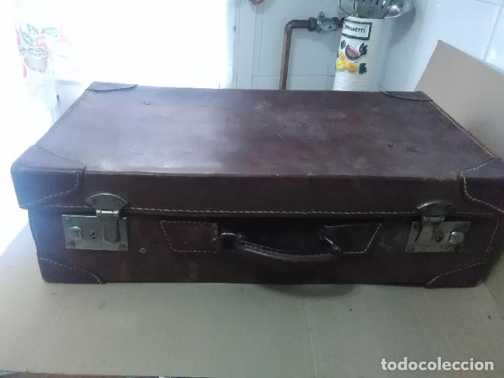 Vintage: Maleta de cuero antigua - Foto 2