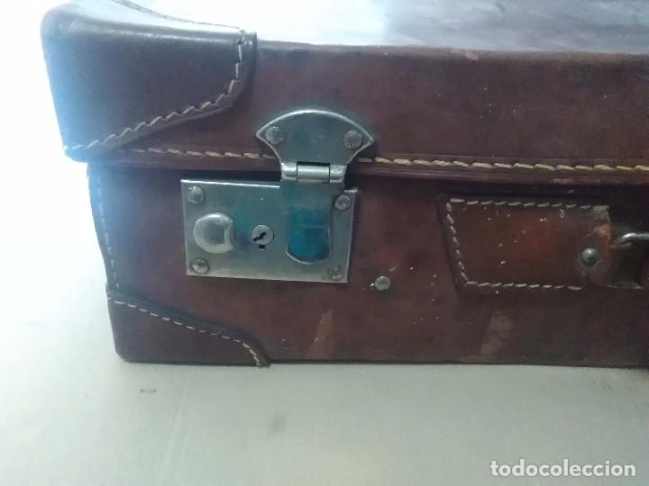 Vintage: Maleta de cuero antigua - Foto 3