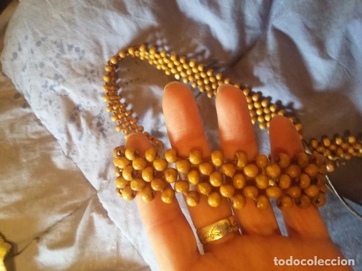 Vintage: Cintur&oacute;n de cuentas de madera y cuero - Foto 3