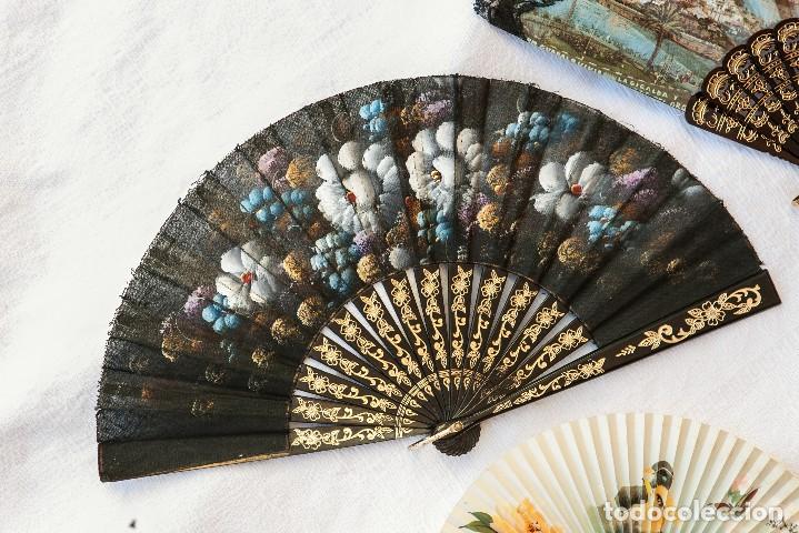 Vintage: FANT&Aacute;STICA COLECCI&Oacute;N DE 7 ABANICOS Y 1 PAY PAY - Foto 2