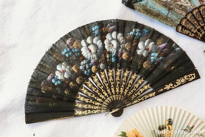 Vintage: FANT&Aacute;STICA COLECCI&Oacute;N DE 7 ABANICOS Y 1 PAY PAY - Foto 3