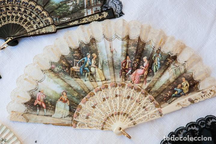 Vintage: FANT&Aacute;STICA COLECCI&Oacute;N DE 7 ABANICOS Y 1 PAY PAY - Foto 7