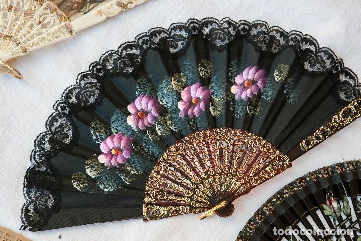 Vintage: FANT&Aacute;STICA COLECCI&Oacute;N DE 7 ABANICOS Y 1 PAY PAY - Foto 8