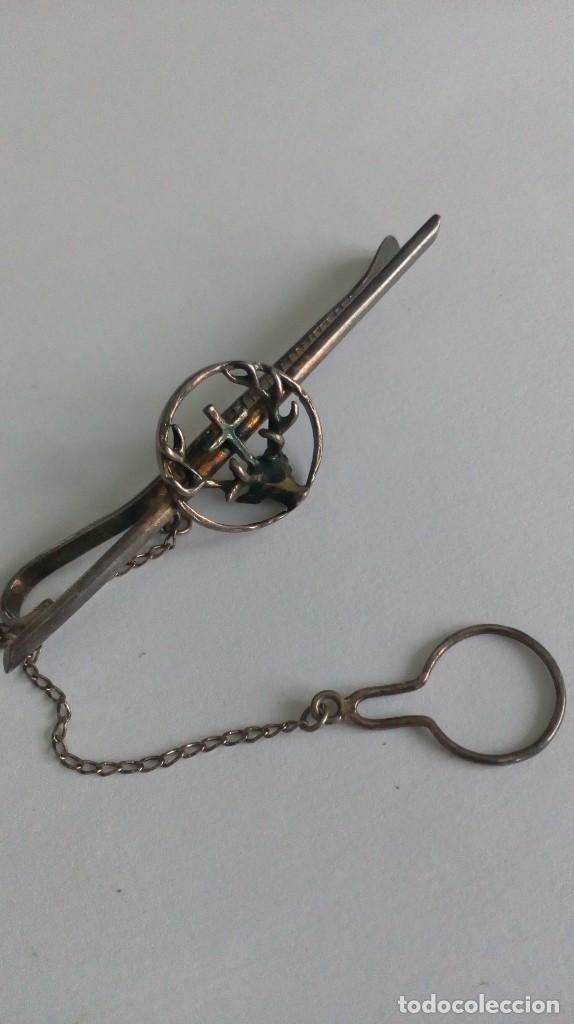 Vintage: Pisacorbatas de plata con cabeza de ciervo - Foto 1