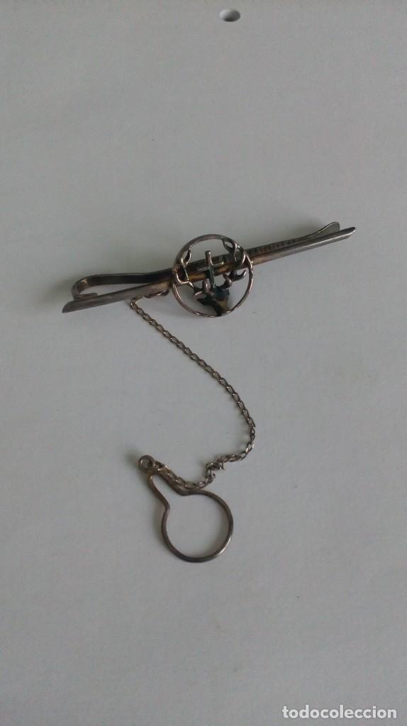 Vintage: Pisacorbatas de plata con cabeza de ciervo - Foto 3