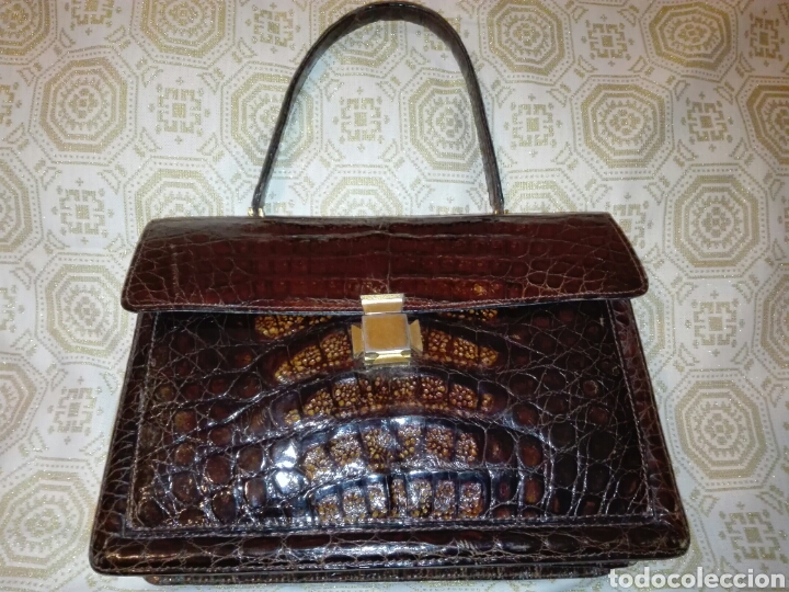 Vintage: BOLSO DE COCODRILO A&Ntilde;OS 50. - Foto 1