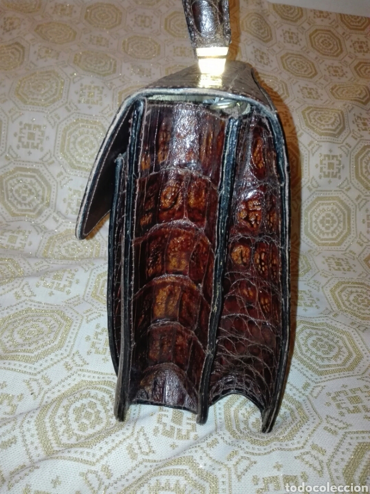 Vintage: BOLSO DE COCODRILO A&Ntilde;OS 50. - Foto 3