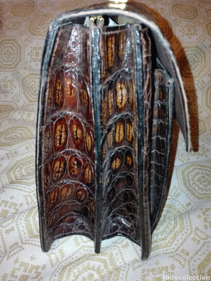 Vintage: BOLSO DE COCODRILO A&Ntilde;OS 50. - Foto 4