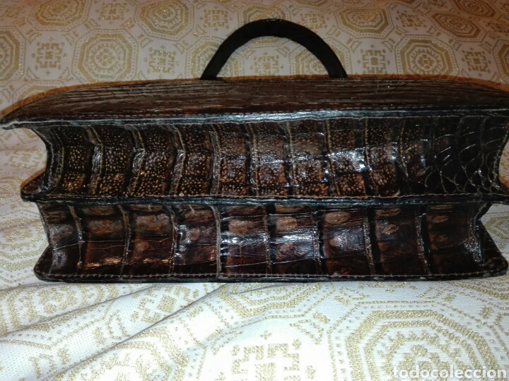 Vintage: BOLSO DE COCODRILO A&Ntilde;OS 50. - Foto 5