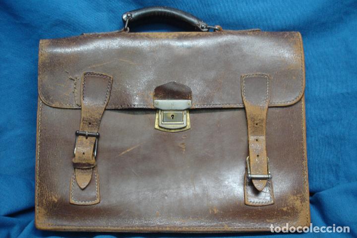 Vintage: ANTIGUA CARTERA DE CUERO - Foto 1