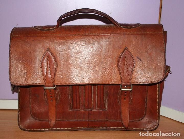 Antiguo maletin de cuero.antigua cartera de cue - Vendido en Venta Directa  - 118726683
