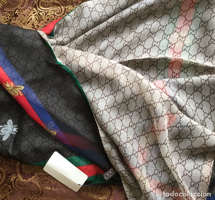 Vintage: PRECIOSO FULAR DE SEDA NATURAL REVERSIBLE - Foto 2