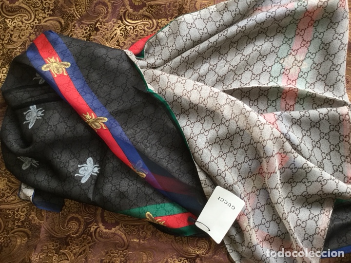 Vintage: PRECIOSO FULAR DE SEDA NATURAL REVERSIBLE - Foto 5