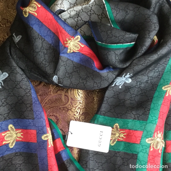 Vintage: PRECIOSO FULAR DE SEDA NATURAL REVERSIBLE - Foto 6